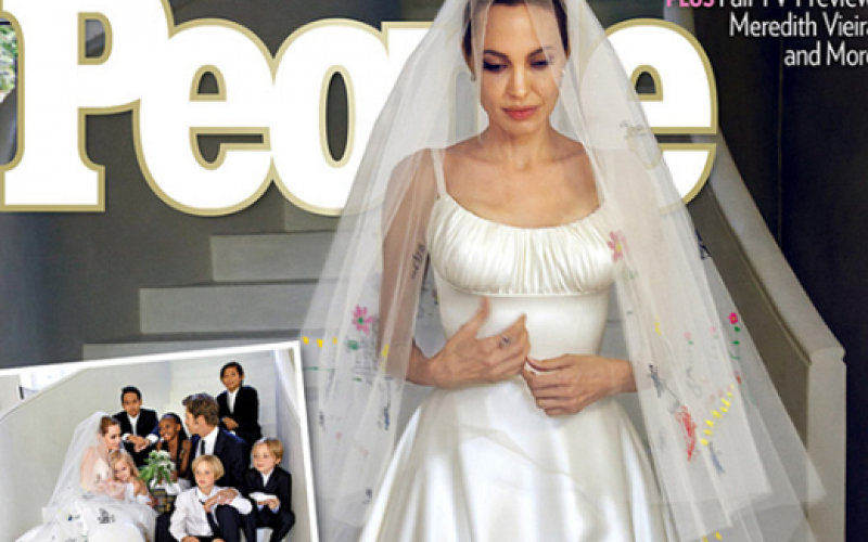 Así es el vestido de novia de Angelina Jolie