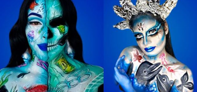 Exposición de cuerpos pintados incentiva la protección de los océanos
